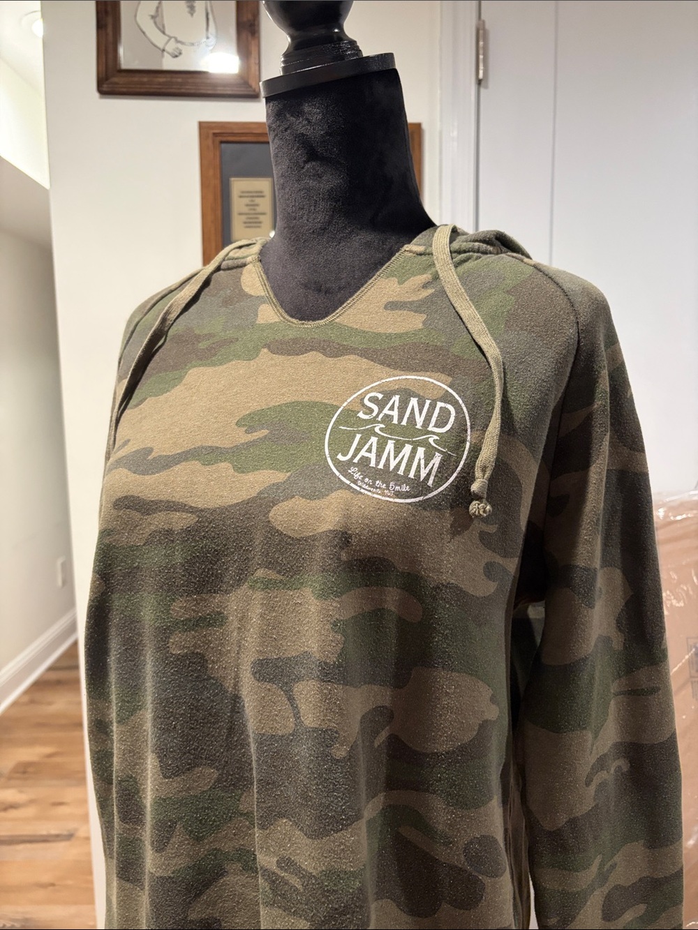 Sand & Jamm Women's Camo Hoodie Sweatshirt - Olive Camo
